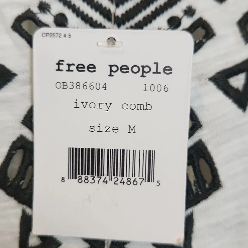 NWT Free People Toosaloosa Slub Meadow Embroidered Midi Dress‎ Medium